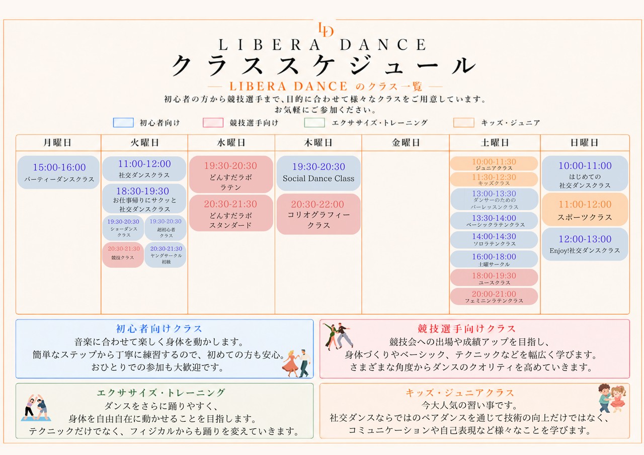 今週のクラススケジュール